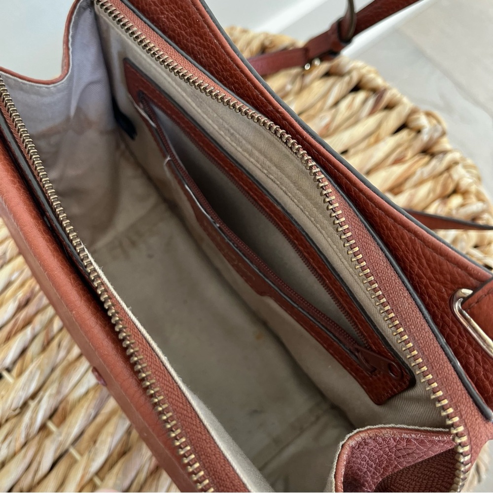 Halogen Rich Brown Leather Crossbody Bag - Picture 7 of 10